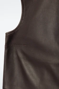 Damen COS Oberteile*ÄRMELLOSES OBERTEIL AUS LEDER