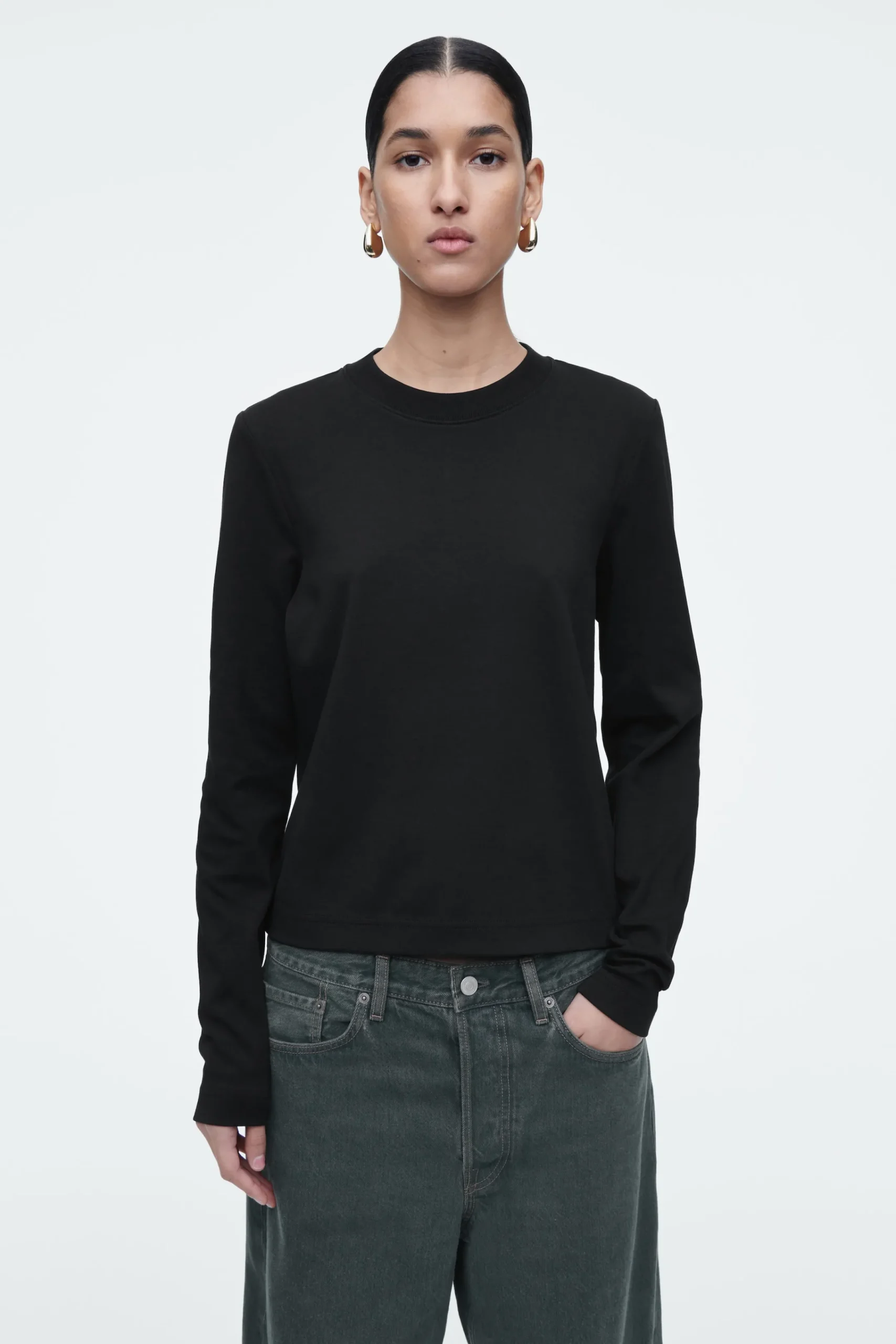 Damen COS T-Shirts | Oberteile*SCHLICHTES LANGARMSHIRT MIT NORMALER PASSFORM