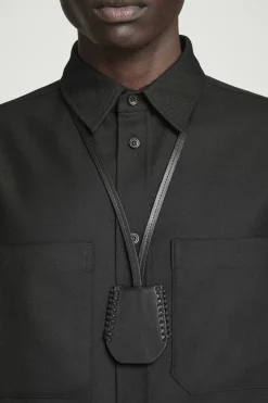 Herren COS Taschen & Portemonnaies | Kleine Lederwaren*SCHLÜSSELETUI AUS LEDER MIT ÜBERWENDLINGSSTICHEN