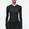Damen COS Oberteile*SCHMAL GESCHNITTENER KAPUZENPULLOVER AUS WOLLE