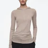 Damen COS Oberteile*SCHMAL GESCHNITTENER KAPUZENPULLOVER AUS WOLLE