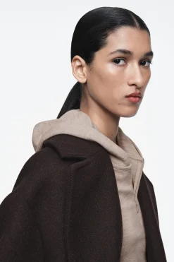Damen COS Oberteile*SCHMAL GESCHNITTENER KAPUZENPULLOVER AUS WOLLE