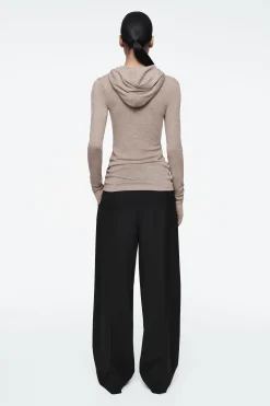 Damen COS Oberteile*SCHMAL GESCHNITTENER KAPUZENPULLOVER AUS WOLLE