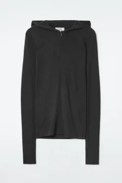 Damen COS Oberteile*SCHMAL GESCHNITTENER KAPUZENPULLOVER AUS WOLLE