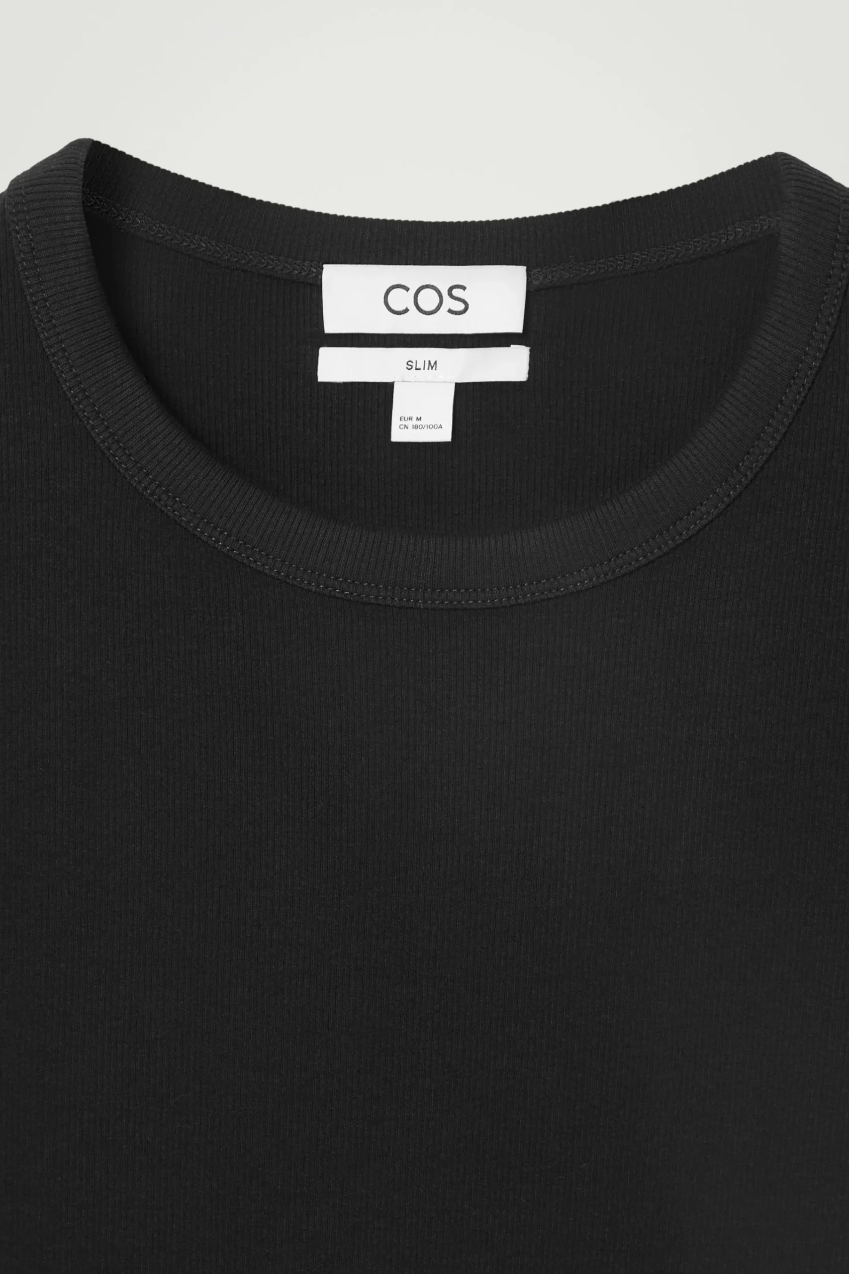 Herren COS T-Shirts & Tanktops*SCHMAL GESCHNITTENES GERIPPTES BAUMWOLL-T-SHIRT