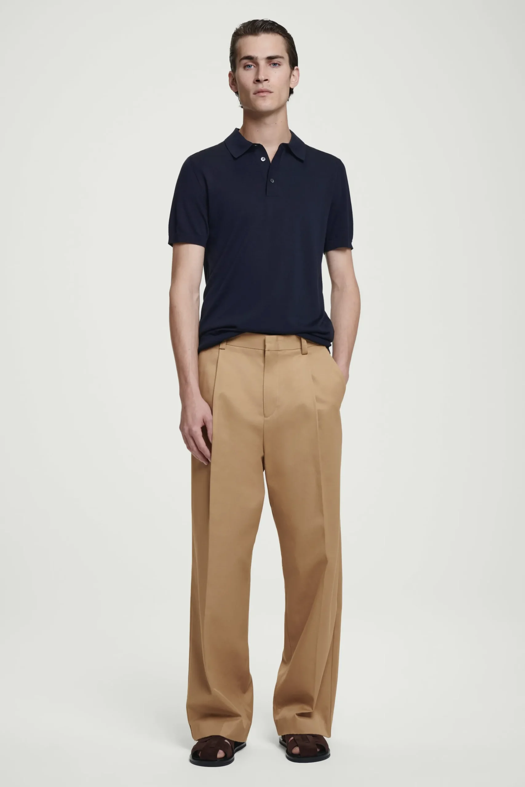 Herren COS Poloshirts | Strickmode*SCHMAL GESCHNITTENES POLOSHIRT AUS SEIDENSTRICK
