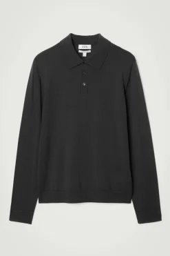 Herren COS Poloshirts | Strickmode*SCHMAL GESCHNITTENES POLOSHIRT AUS MERINOWOLLE