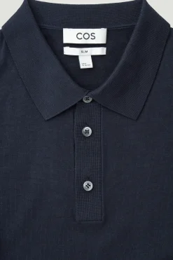 Herren COS Poloshirts | Strickmode*SCHMAL GESCHNITTENES POLOSHIRT AUS SEIDENSTRICK