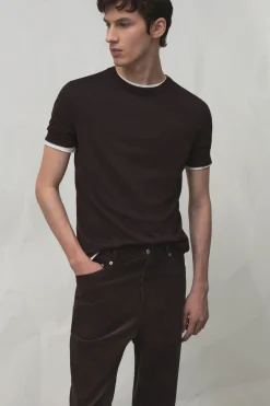 Herren COS T-Shirts & Tanktops | Strickmode*SCHMAL GESCHNITTENES T-SHIRT AUS SEIDE