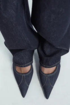 Damen COS Accessoires Aus Leder | Schuhe*SPITZE KITTEN-HEELS AUS DENIM MIT SLINGBACK-RIEMEN