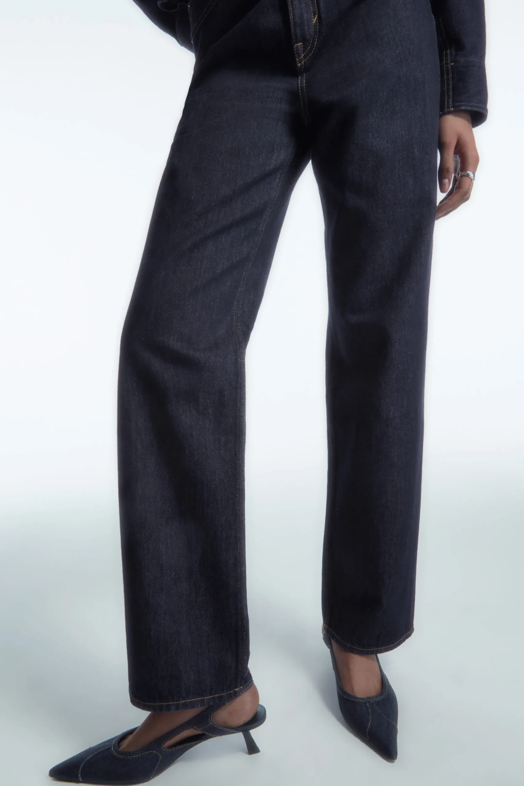 Damen COS Accessoires Aus Leder | Schuhe*SPITZE KITTEN-HEELS AUS DENIM MIT SLINGBACK-RIEMEN