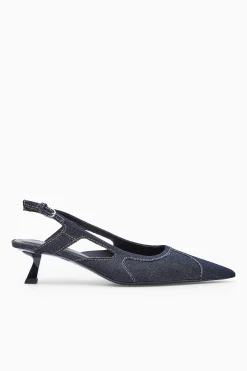 Damen COS Accessoires Aus Leder | Schuhe*SPITZE KITTEN-HEELS AUS DENIM MIT SLINGBACK-RIEMEN