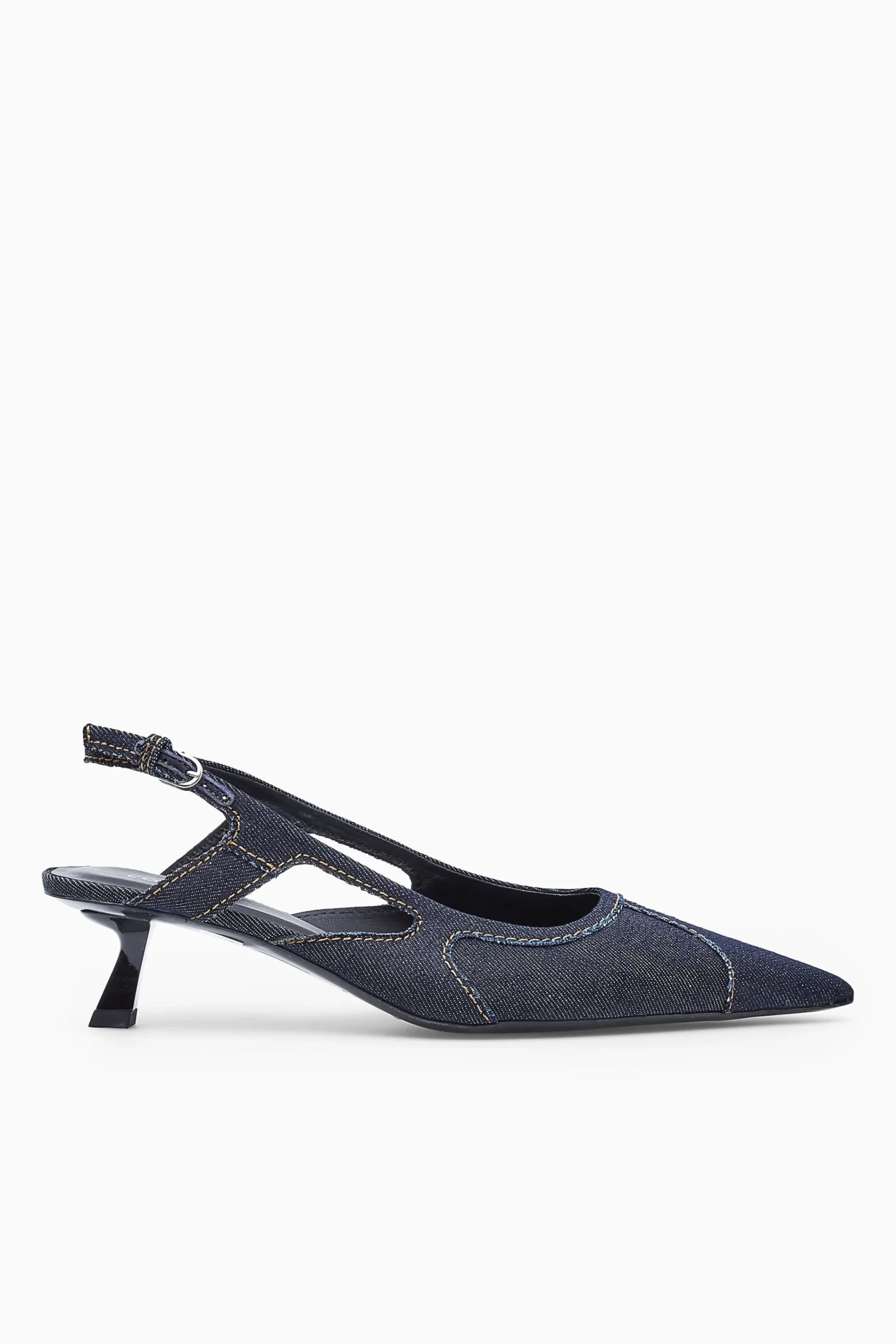 Damen COS Accessoires Aus Leder | Schuhe*SPITZE KITTEN-HEELS AUS DENIM MIT SLINGBACK-RIEMEN