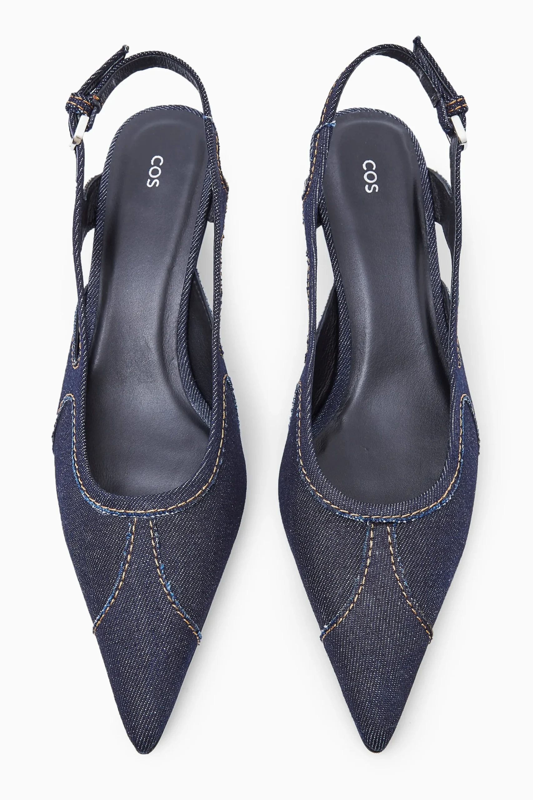 Damen COS Accessoires Aus Leder | Schuhe*SPITZE KITTEN-HEELS AUS DENIM MIT SLINGBACK-RIEMEN