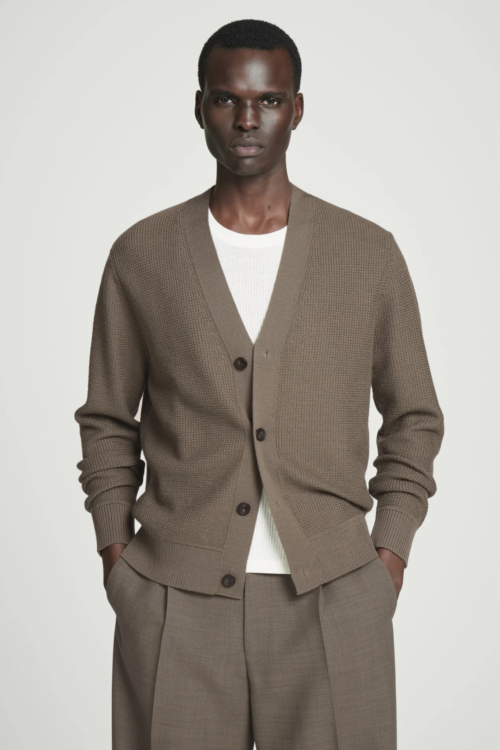 Herren COS Strickjacken | Strickmode*STRICKJACKE AUS MERINOWOLLE