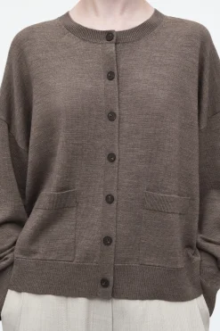 Damen COS Strickmode*STRICKJACKE AUS MERINOWOLLE MIT RUNDHALSAUSSCHNITT