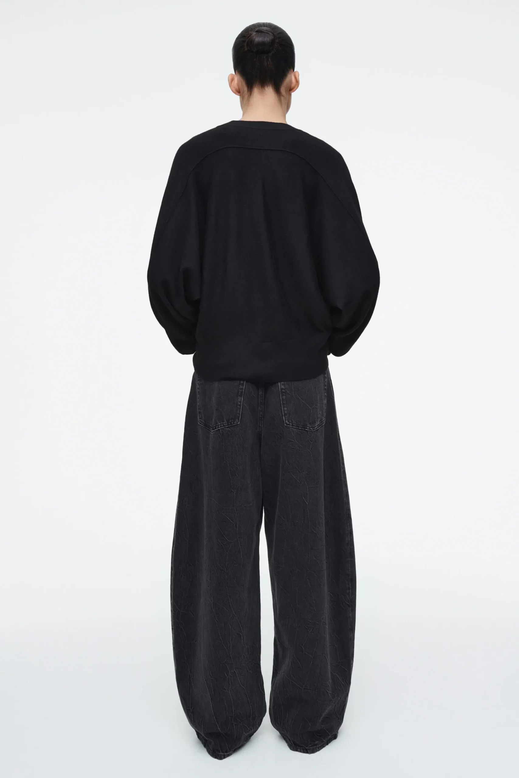 Damen COS Strickmode*STRICKJACKE AUS MERINOWOLLE MIT FLEDERMAUSÄRMELN
