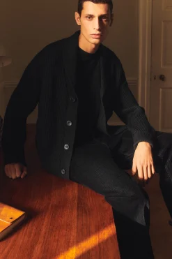 Herren COS Strickjacken | Strickmode*STRICKJACKE AUS MERINOWOLLE MIT SCHALKRAGEN