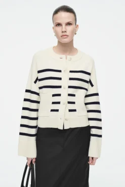 Damen COS Strickmode*STRICKJACKE AUS WOLLE MIT RUNDHALSAUSSCHNITT