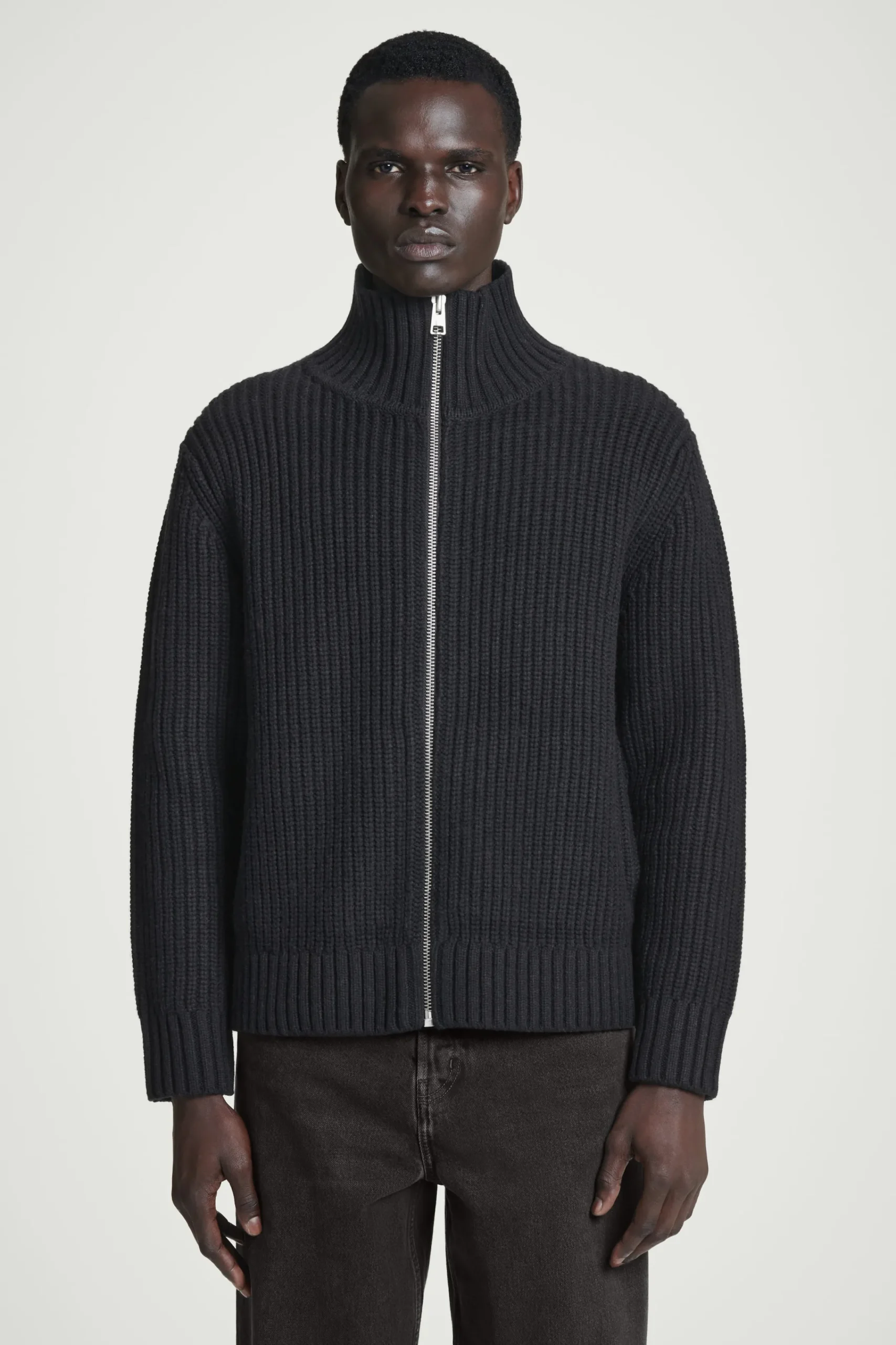 Herren COS Strickmode | Mäntel & Jacken*STRICKJACKE AUS WOLLE MIT STEHKRAGEN