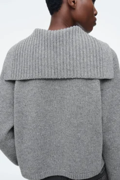 Damen COS Strickmode*STRICKJACKE AUS WOLLE MIT MATROSENKRAGEN