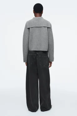 Damen COS Strickmode*STRICKJACKE AUS WOLLE MIT MATROSENKRAGEN