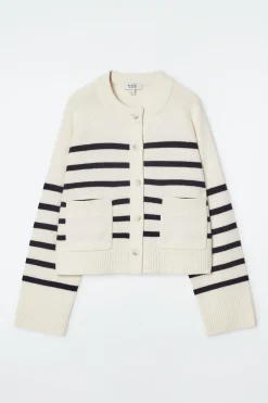 Damen COS Strickmode*STRICKJACKE AUS WOLLE MIT RUNDHALSAUSSCHNITT