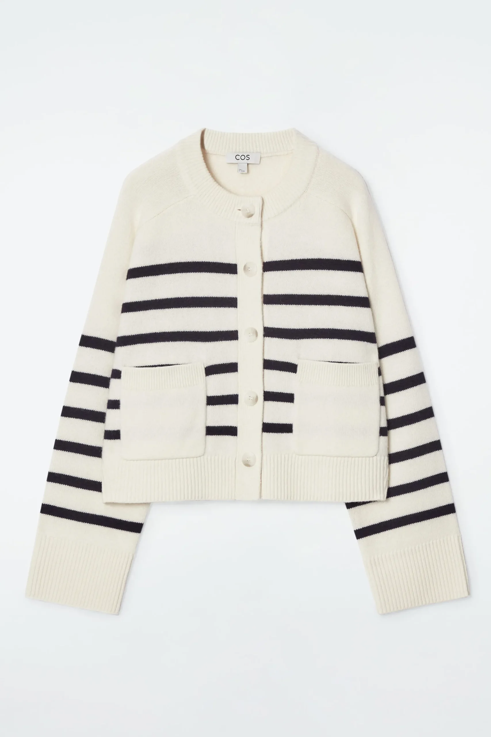 Damen COS Strickmode*STRICKJACKE AUS WOLLE MIT RUNDHALSAUSSCHNITT