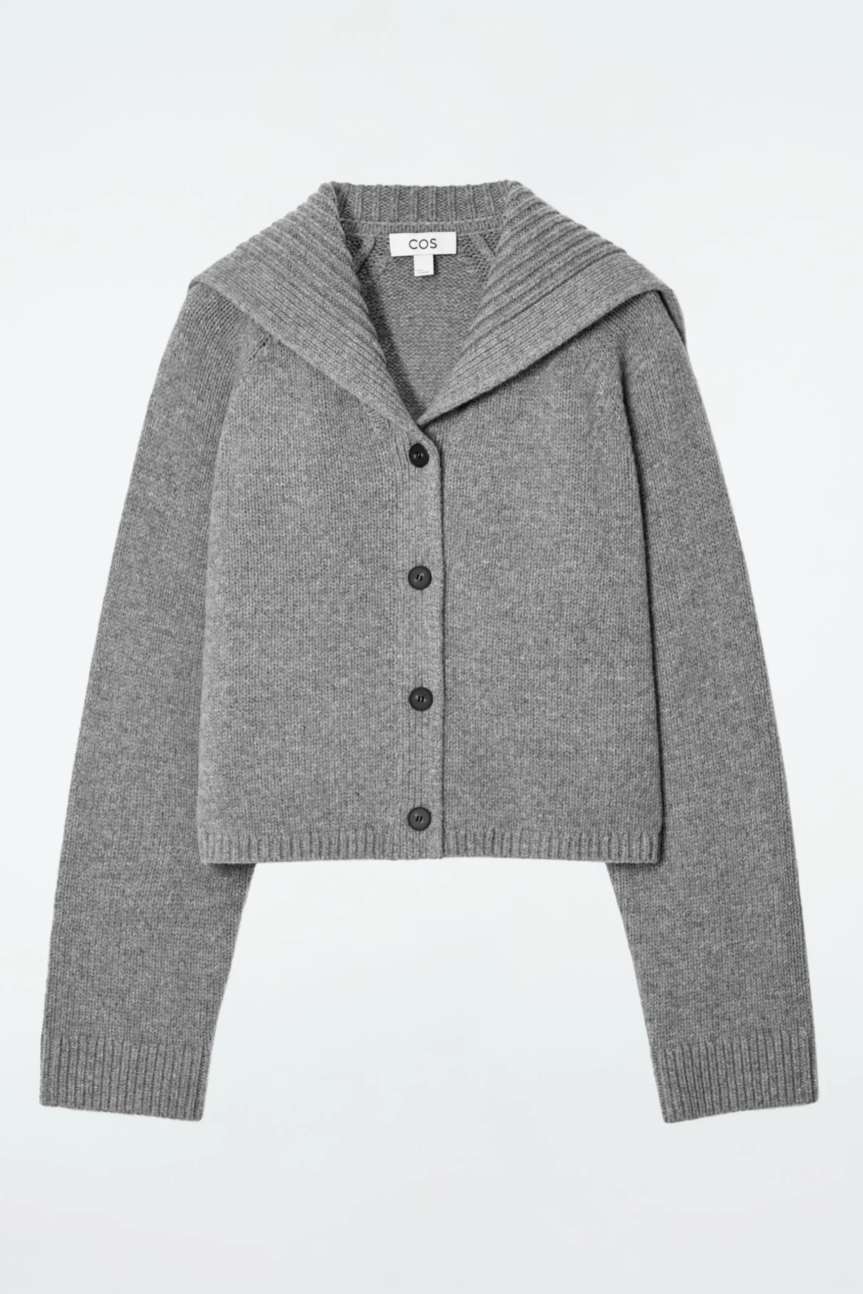 Damen COS Strickmode*STRICKJACKE AUS WOLLE MIT MATROSENKRAGEN