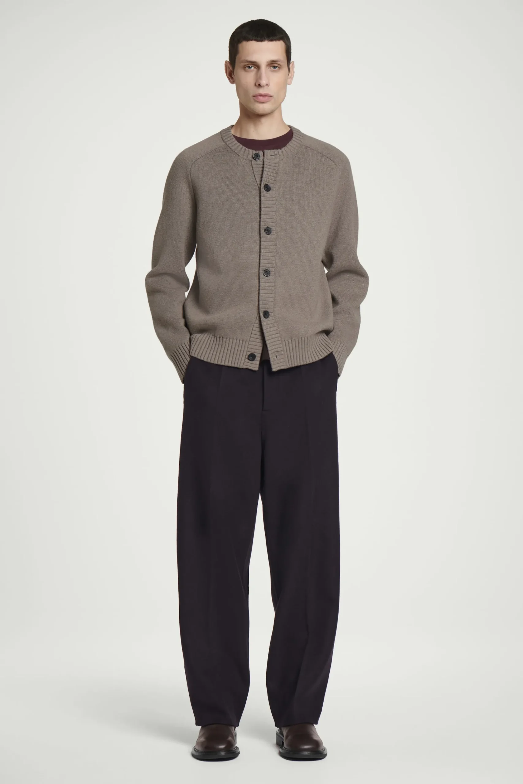 Herren COS Strickmode | Strickjacken*STRICKJACKE AUS WOLL-MIX MIT RUNDHALSAUSSCHNITT