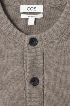 Herren COS Strickmode | Strickjacken*STRICKJACKE AUS WOLL-MIX MIT RUNDHALSAUSSCHNITT