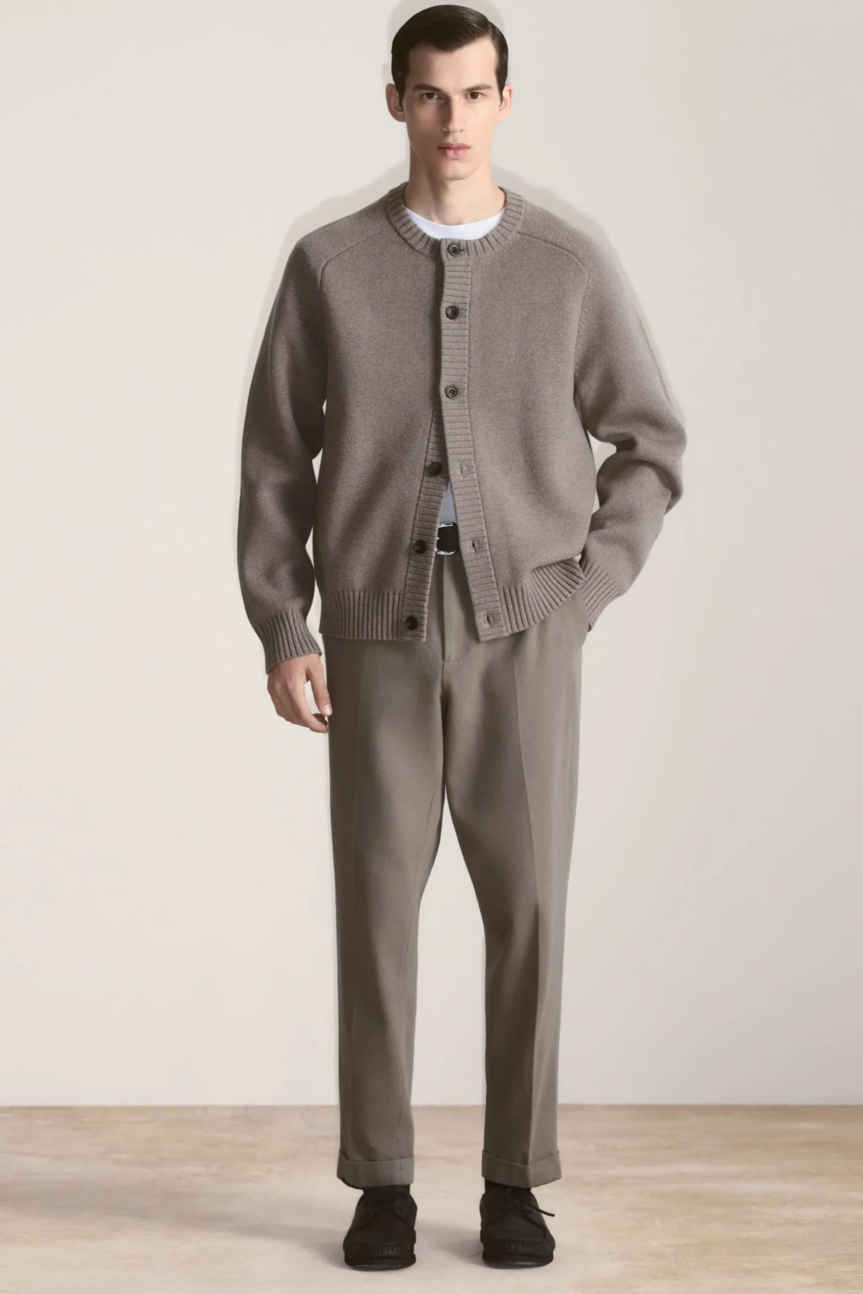 Herren COS Strickmode | Strickjacken*STRICKJACKE AUS WOLL-MIX MIT RUNDHALSAUSSCHNITT