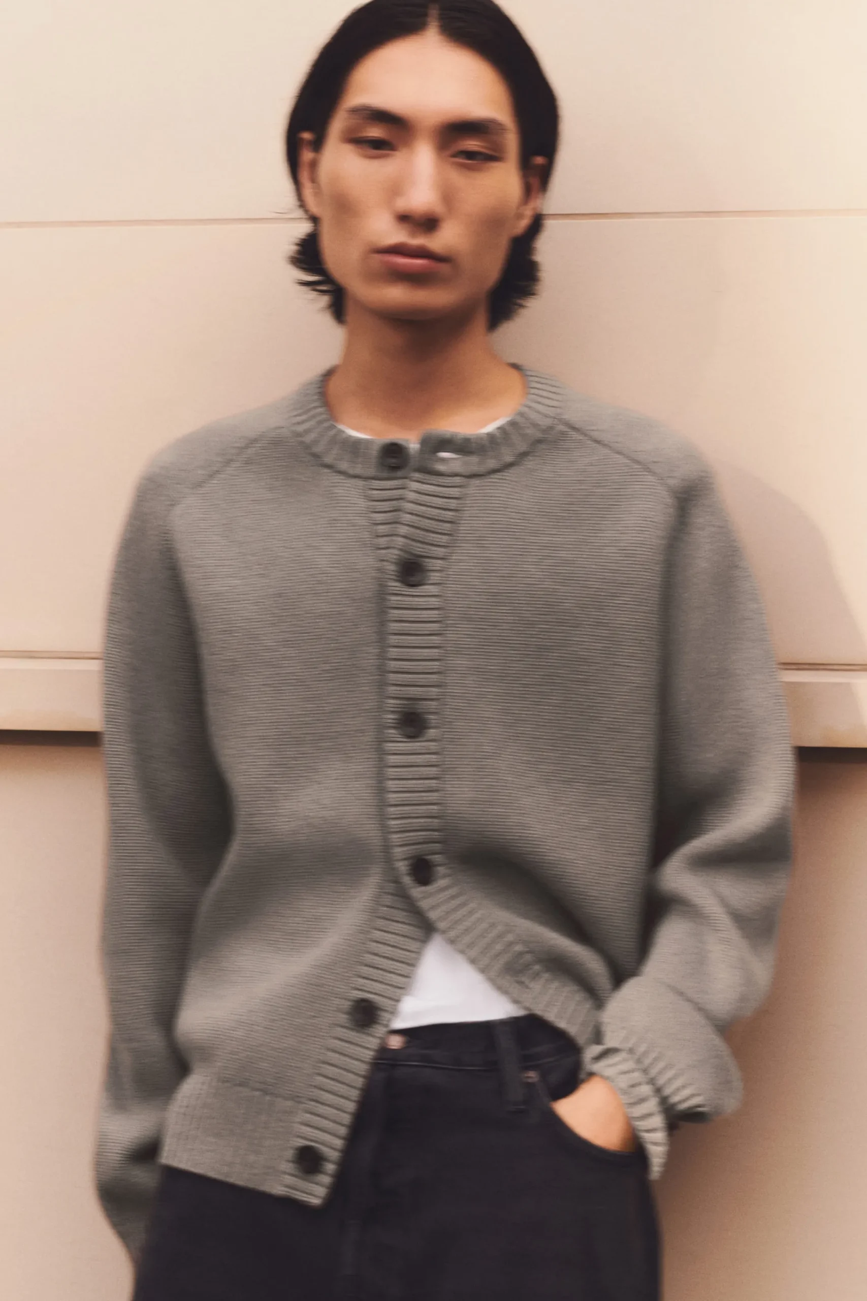 Herren COS Strickmode | Strickjacken*STRICKJACKE AUS WOLL-MIX MIT RUNDHALSAUSSCHNITT