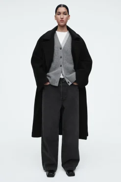 Damen COS Strickmode*STRICKJACKE MIT V-AUSSCHNITT IN COLOUR-BLOCK-OPTIK