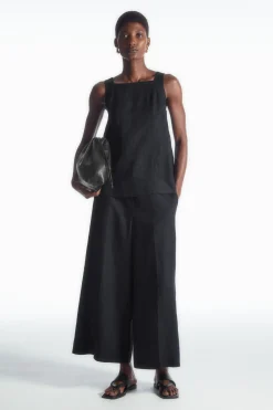 Damen COS Oberteile*TOP AUS LEINEN MIT BINDEDETAIL HINTEN