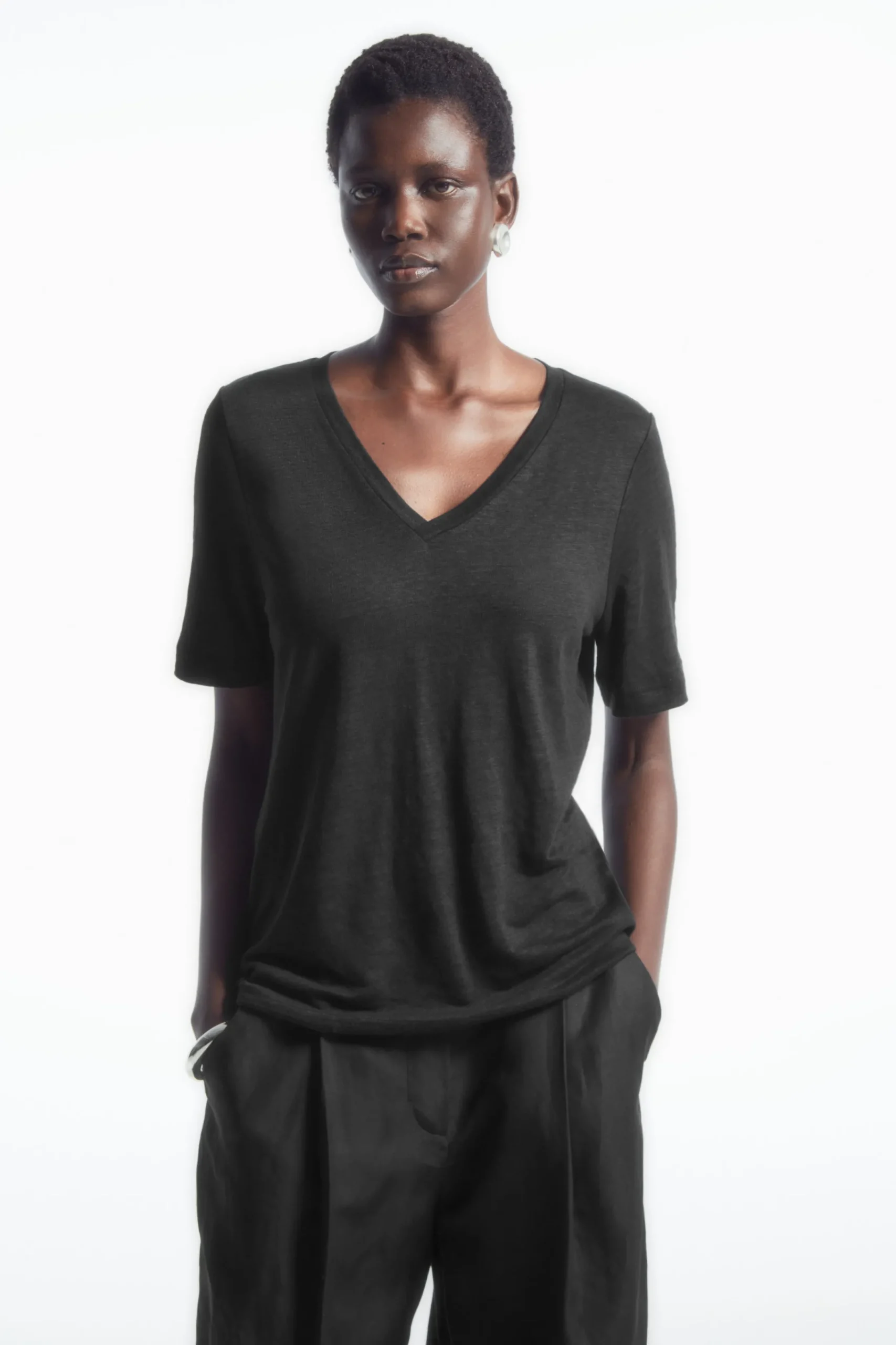 Damen COS T-Shirts | Oberteile*T-SHIRT AUS LEINEN MIT NORMALER PASSFORM