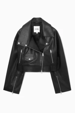 Damen COS Mäntel & Jacken*VERKÜRZTE OVERSIZED-BIKERJACKE AUS LEDER
