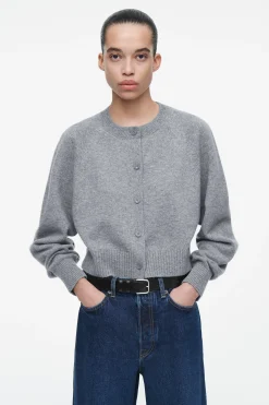 Damen COS Strickmode*VERKÜRZTE STRICKJACKE AUS WOLLE