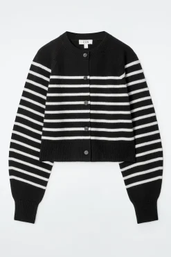 Damen COS Strickmode*VERKÜRZTE STRICKJACKE AUS WOLLE