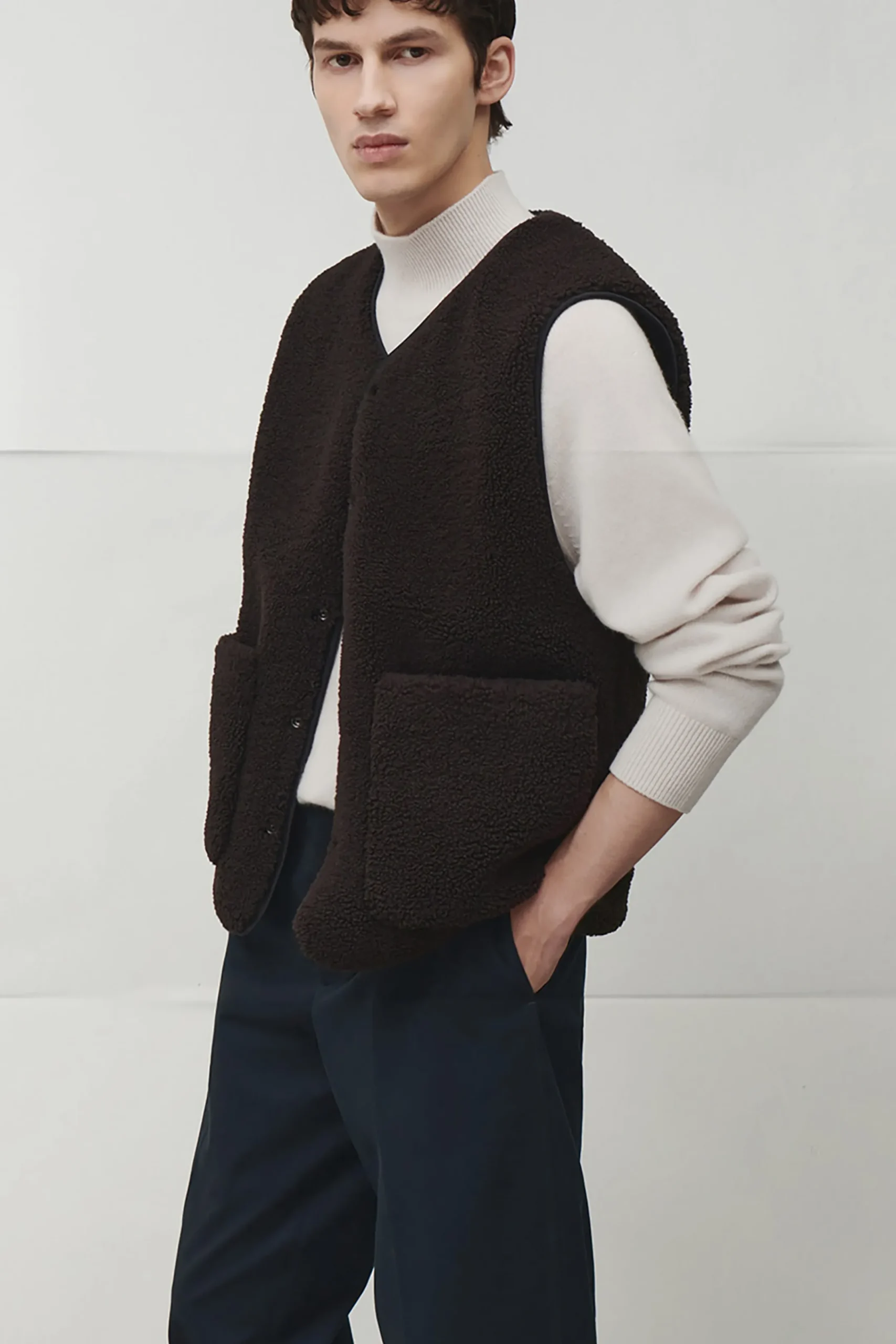 Herren COS Mützen, Schals & Handschuhe | Mäntel & Jacken*WENDBARE WESTE AUS KUNSTLAMMFELL