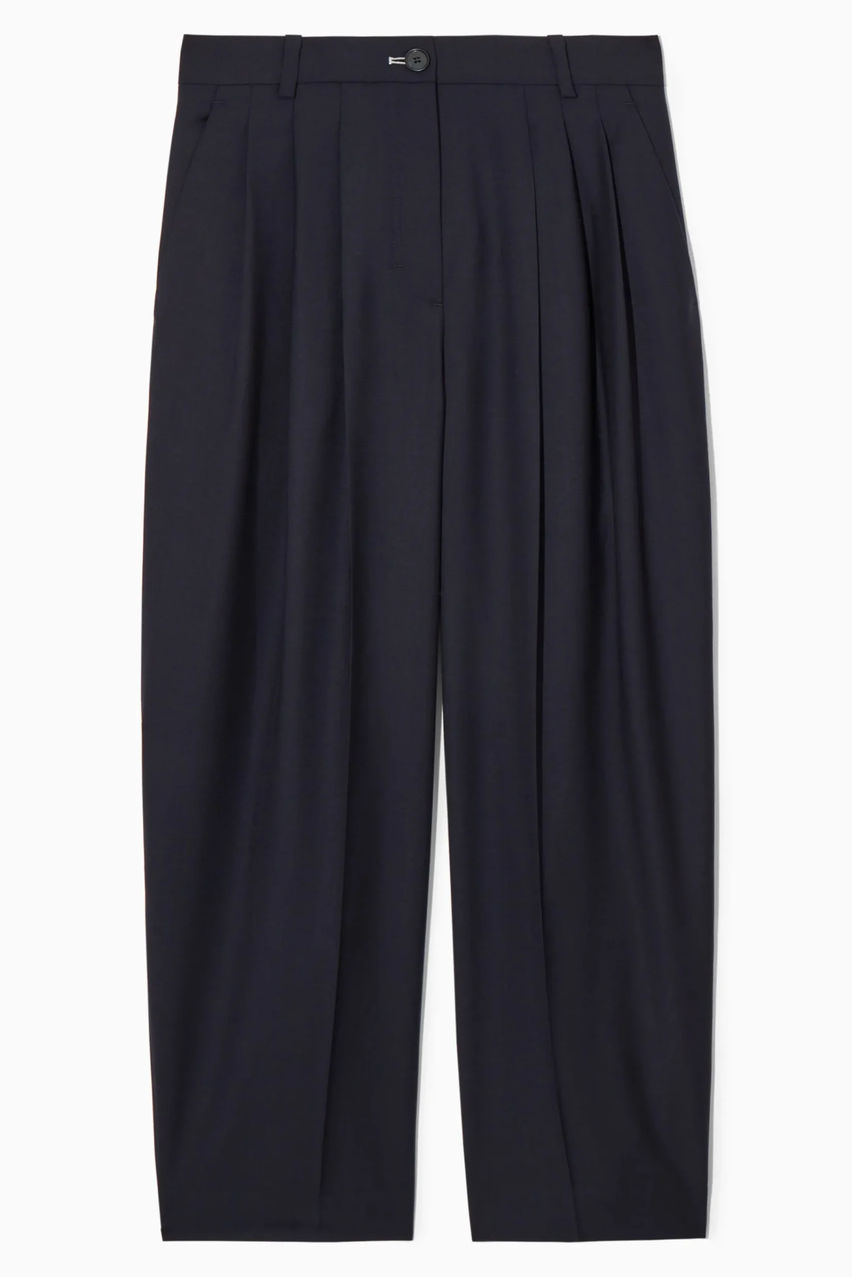 Damen COS Hosen*WOLLHOSE MIT BARREL-BEIN UND NORMALER PASSFORM