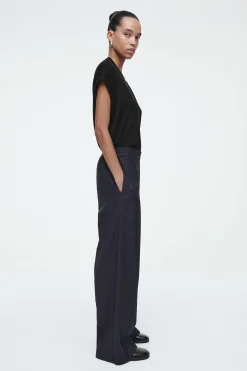 Damen COS Hosen*WOLLHOSE MIT GERADEM BEIN UND ELASTISCHEM BUND
