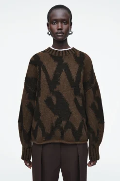 Damen COS Strickmode*WOLLJACQUARD-PULLOVER MIT ABSTRAKTEM MUSTER