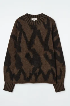 Damen COS Strickmode*WOLLJACQUARD-PULLOVER MIT ABSTRAKTEM MUSTER