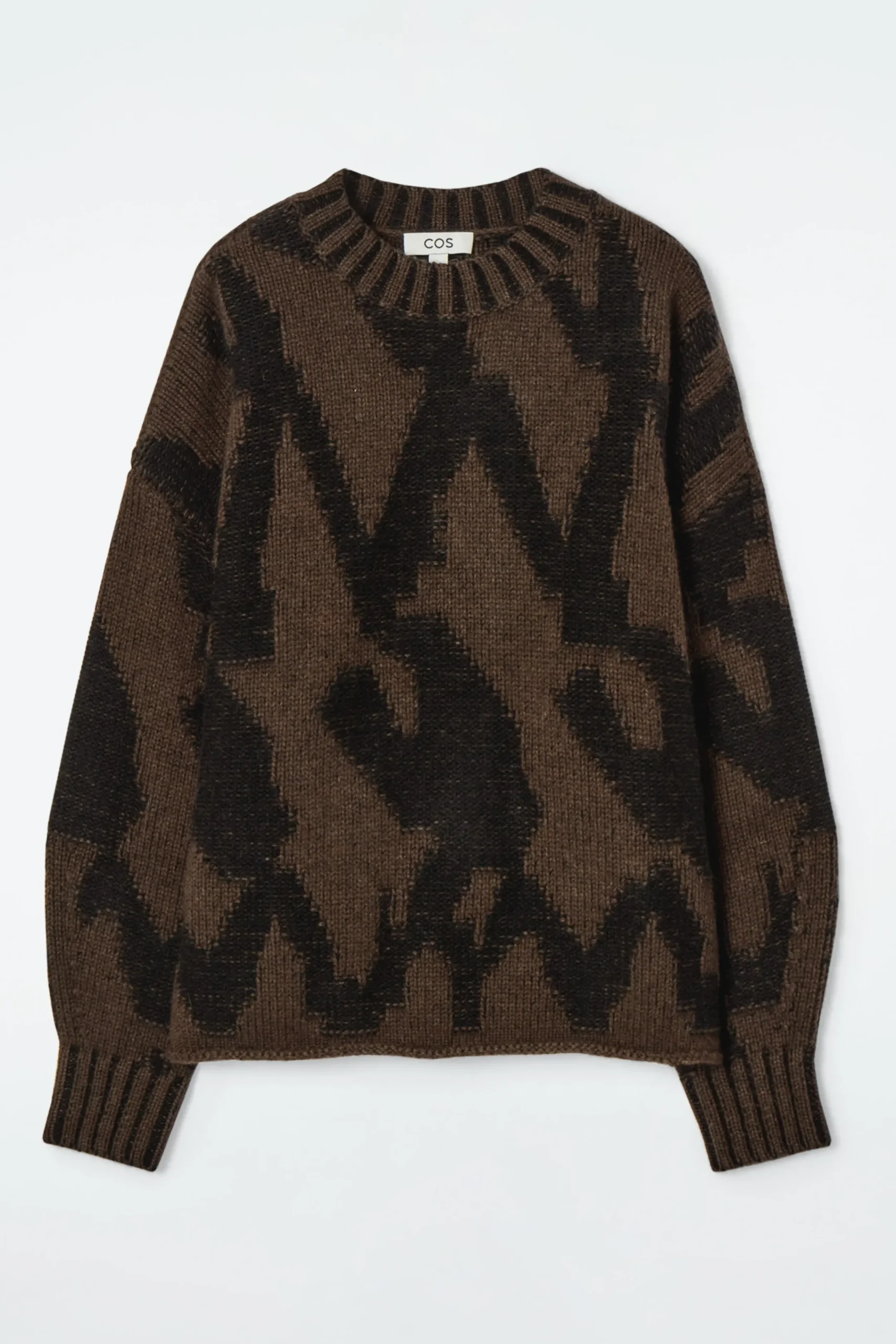 Damen COS Strickmode*WOLLJACQUARD-PULLOVER MIT ABSTRAKTEM MUSTER