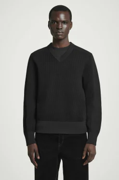 Herren COS Pullover | Strickmode*WOLLPULLOVER MIT V-AUSSCHNITT UND EINSÄTZEN