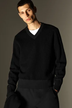 Herren COS Pullover | Strickmode*WOLLPULLOVER MIT V-AUSSCHNITT UND EINSÄTZEN